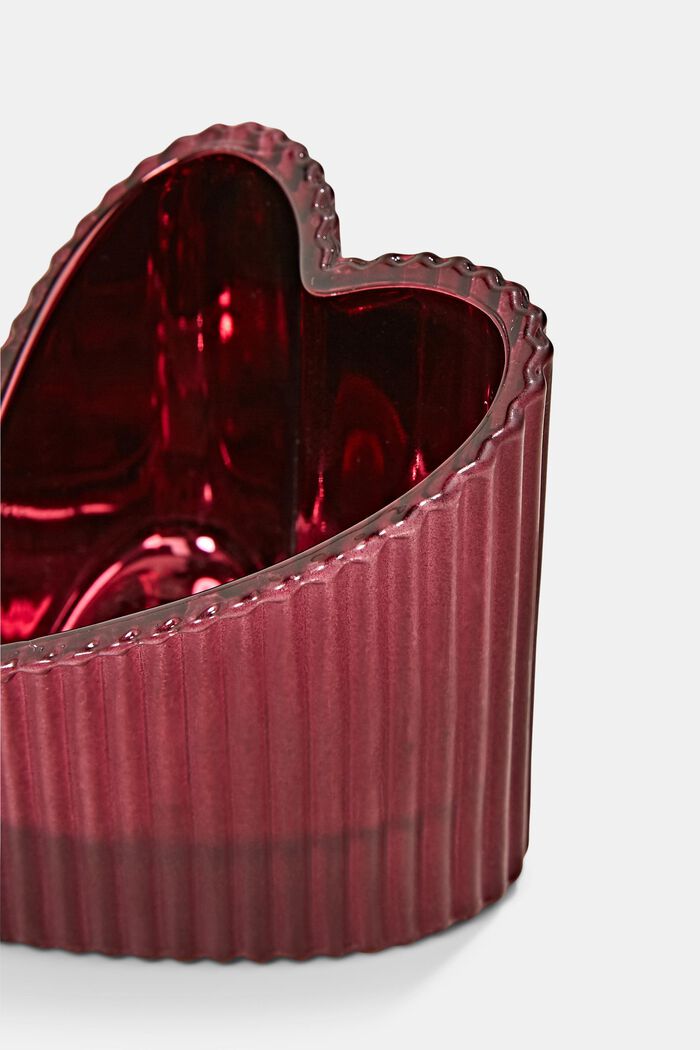 Set of 2 heart-shaped candle jars, RED, detail image number 1
