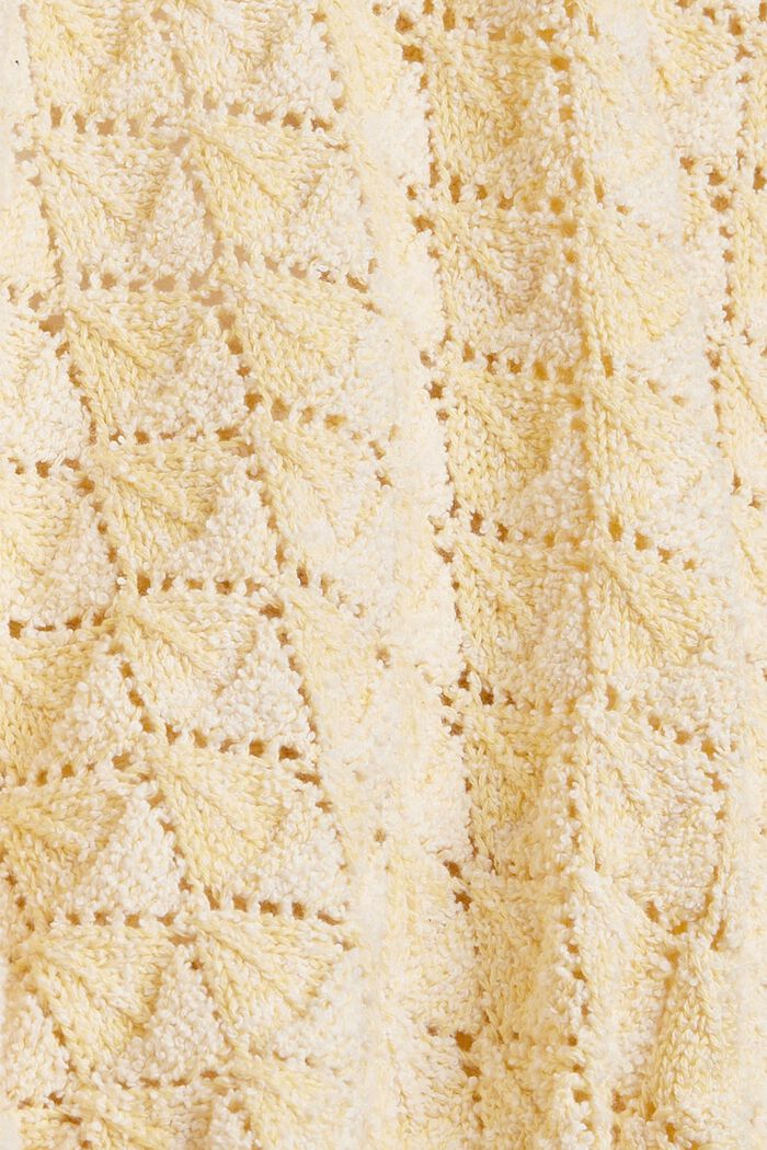 Mouliné-look cardigan, organic cotton, PASTEL YELLOW, detail image number 4