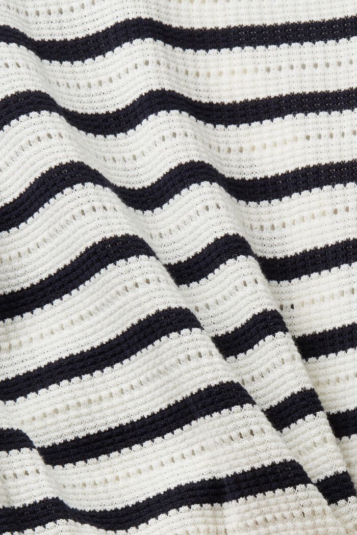 Striped pointelle cardigan, OFF WHITE, detail image number 5