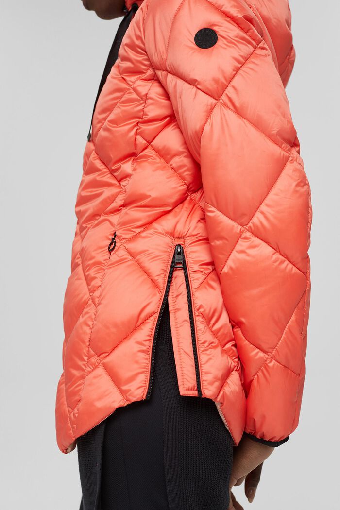 Recycled: Quilted jacket with an adjustable hood, CORAL, detail image number 5