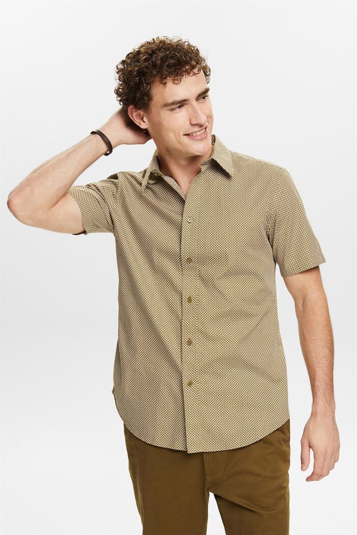 Printed Short-Sleeve Shirt, OLIVE, detail image number 4