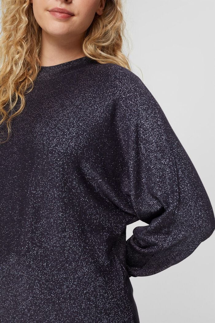 Glittery batwing jumper, LENZING™ ECOVERO™, NAVY, detail image number 2