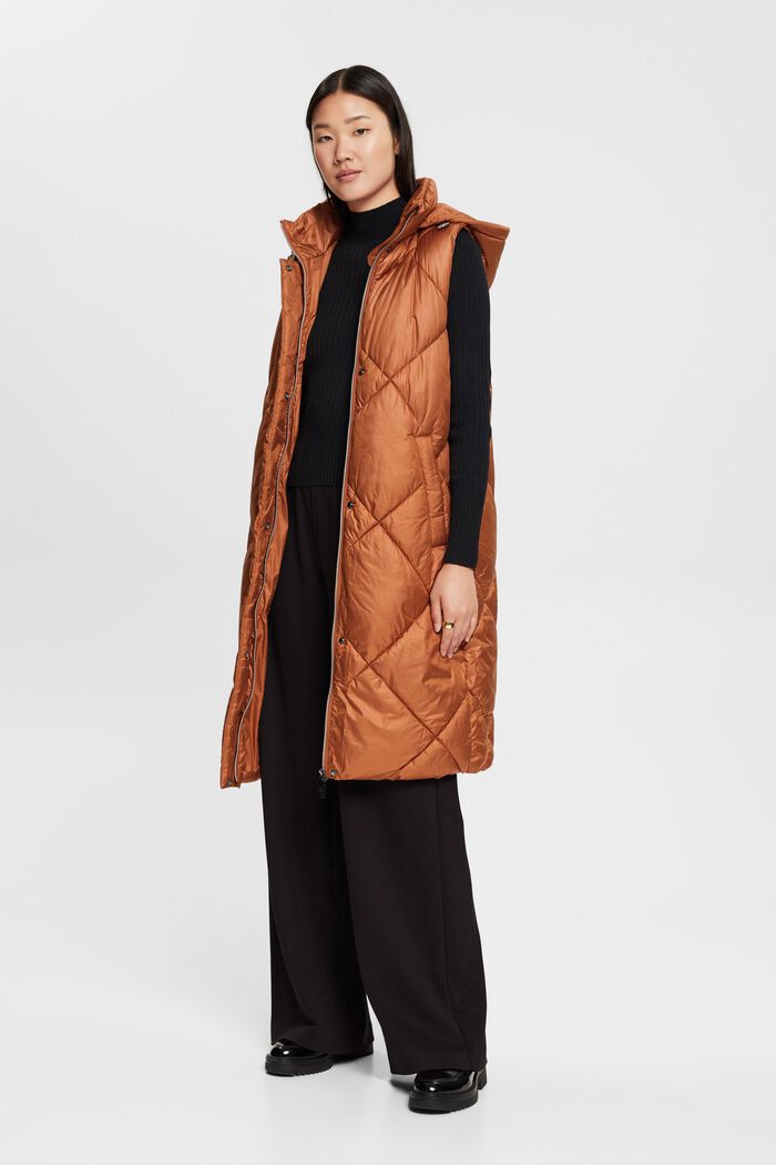 Longline quilted body warmer