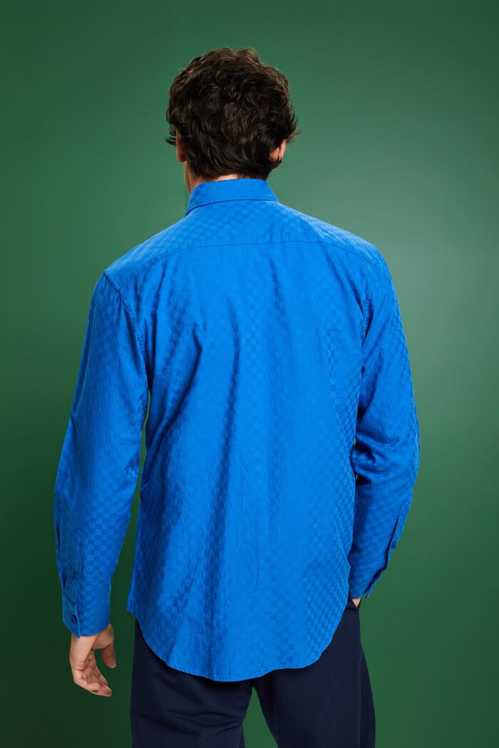 Cotton Jacquard Shirt, BRIGHT BLUE, detail image number 3