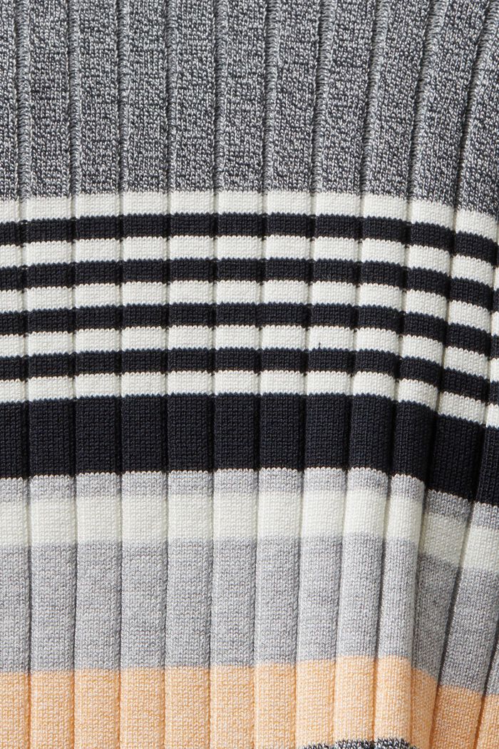 Zip-Up Intarsia Sweater Cardigan, BLACK, detail image number 4