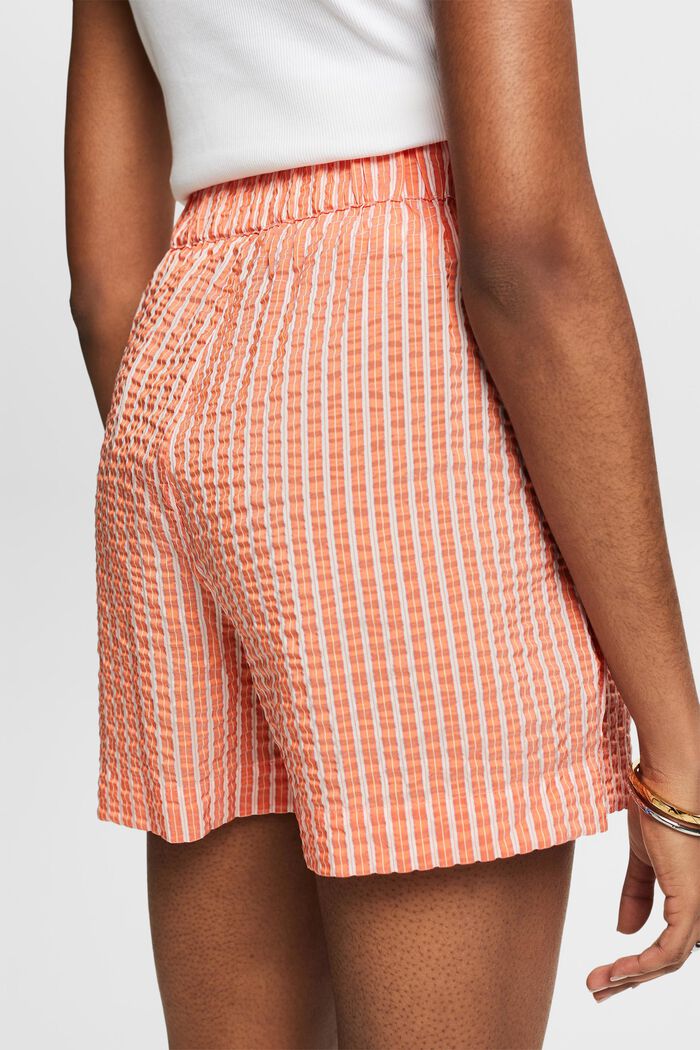 Crinkled Striped Shorts, BRIGHT ORANGE, detail image number 3