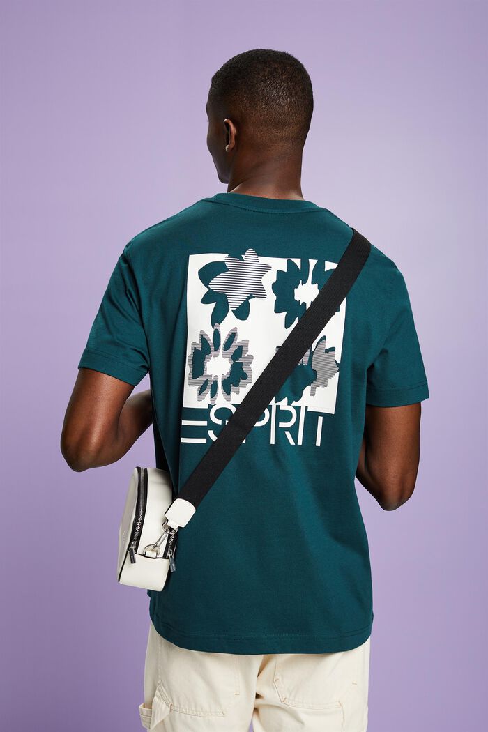 Logo Cotton T-Shirt, DARK TEAL GREEN, detail image number 2