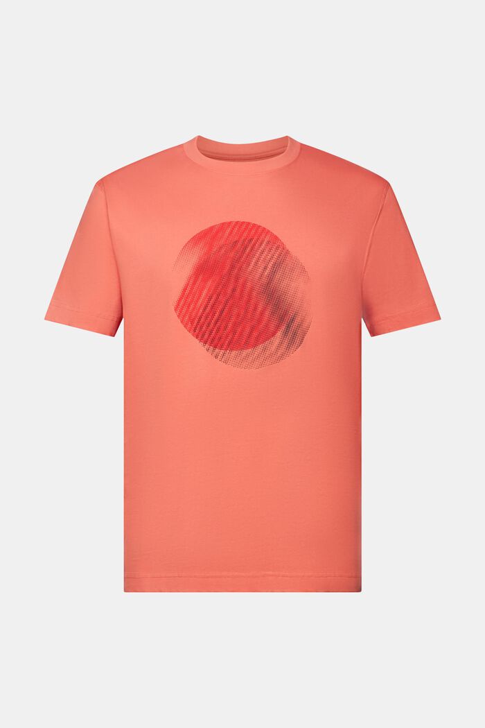 T-shirt with front print, 100% cotton, CORAL RED, detail image number 6