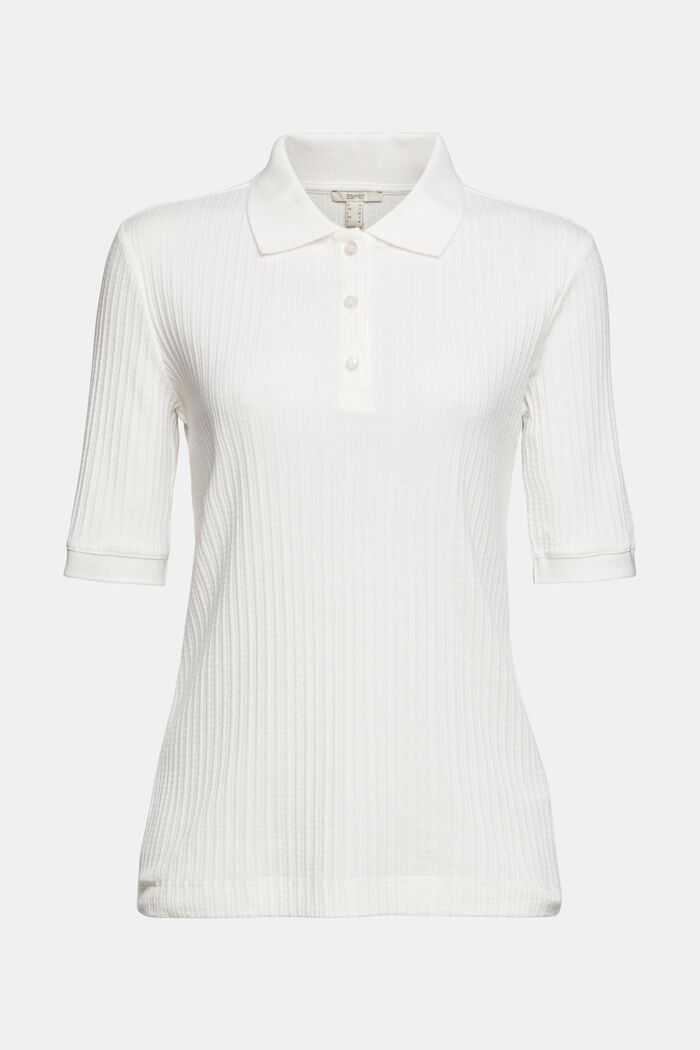 Ribbed polo shirt, OFF WHITE, overview