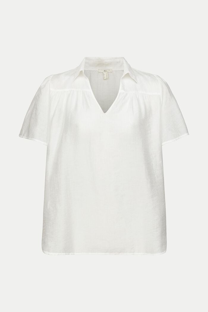 Blended linen: lightweight blouse, OFF WHITE, overview