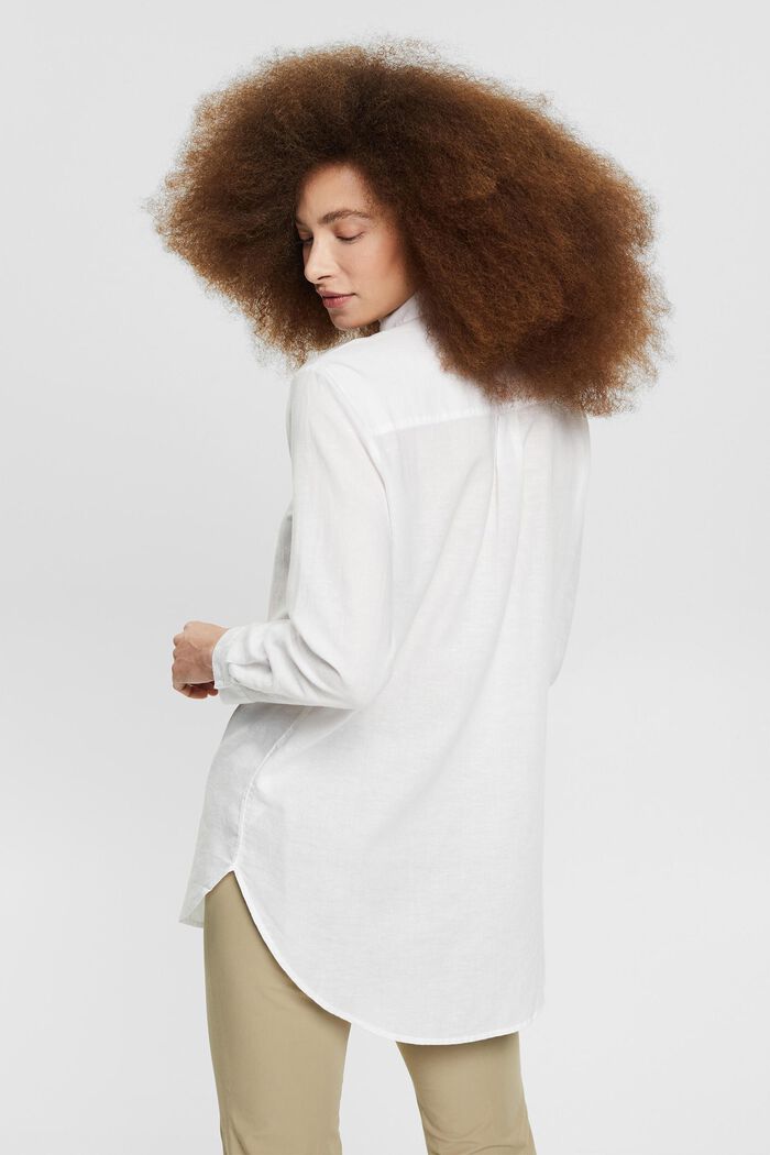 Made of blended linen: oversized blouse, WHITE, detail image number 3