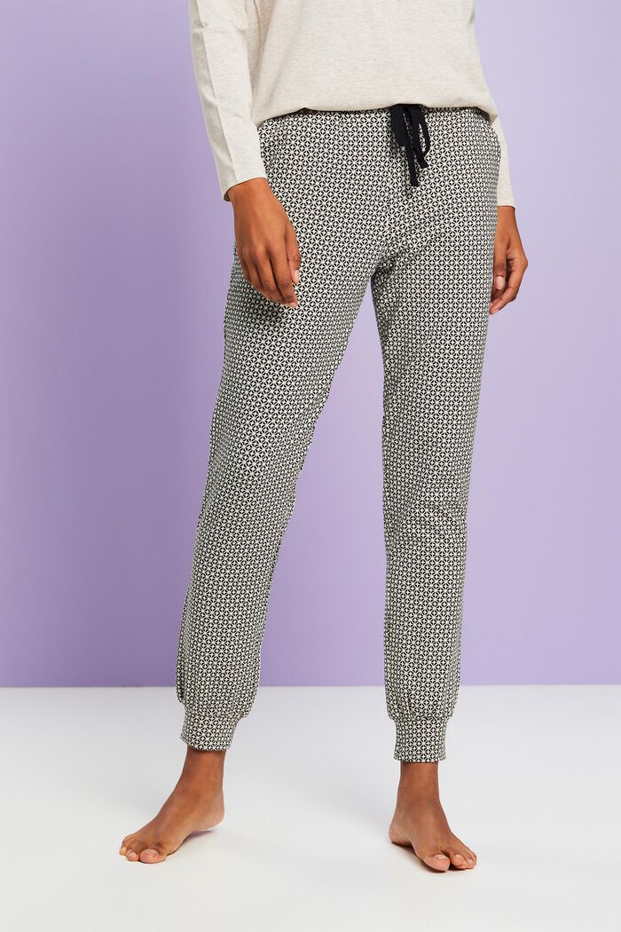 Printed Jersey Pyjama Pants, NEW BLACK, detail image number 0