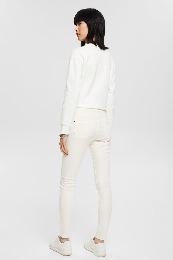 Stretch trousers with zip detail, OFF WHITE, detail image number 3