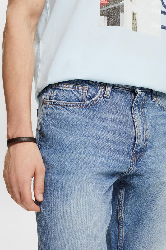 Mid-Rise Straight Jeans, BLUE LIGHT WASHED, detail image number 4