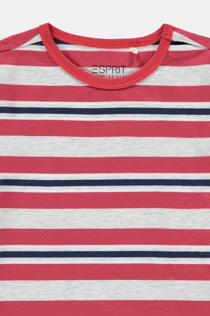 Striped T-shirt, 100% cotton, GARNET RED, detail image number 2