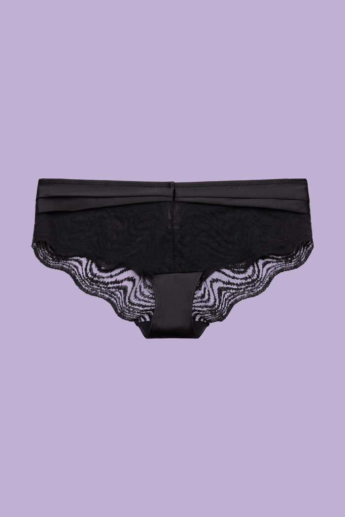 Lace Hipster Shorts, BLACK, detail image number 4