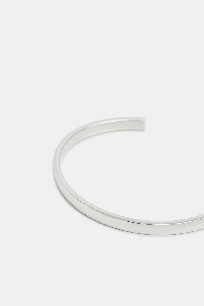 Open bangle made of stainless steel, SILVER, detail image number 1