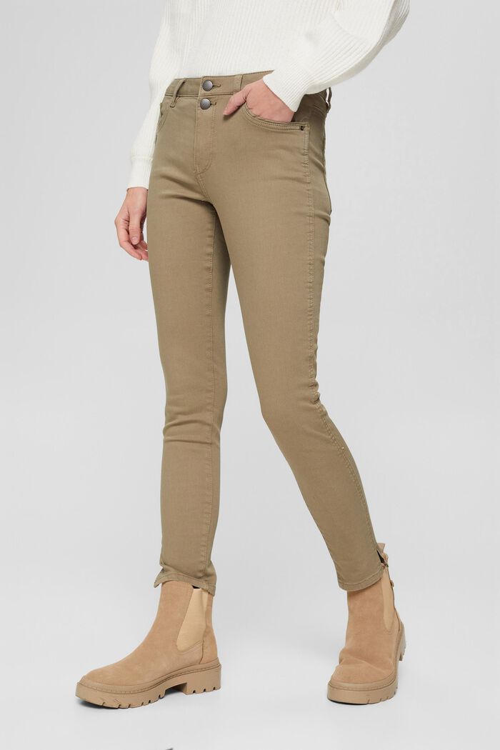 Stretch trousers with a double button, LIGHT KHAKI, detail image number 0