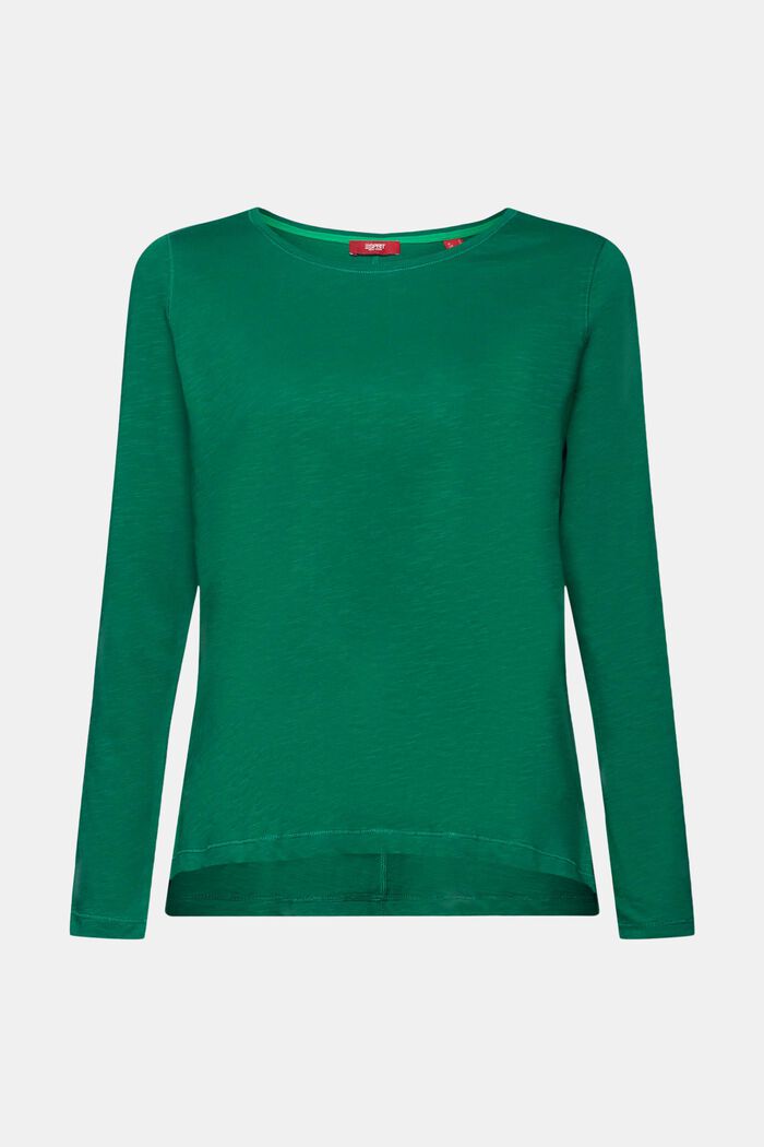 Jersey long sleeve top, 100% cotton, DARK GREEN, detail image number 6