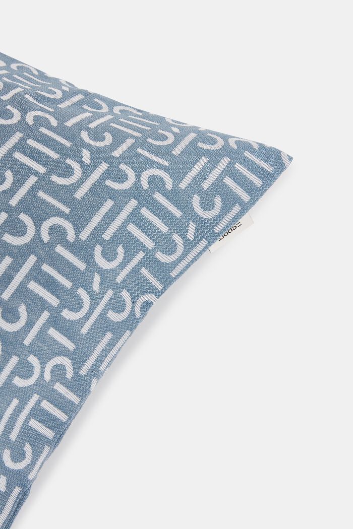 Cushion cover with a woven pattern, AQUA, detail image number 1