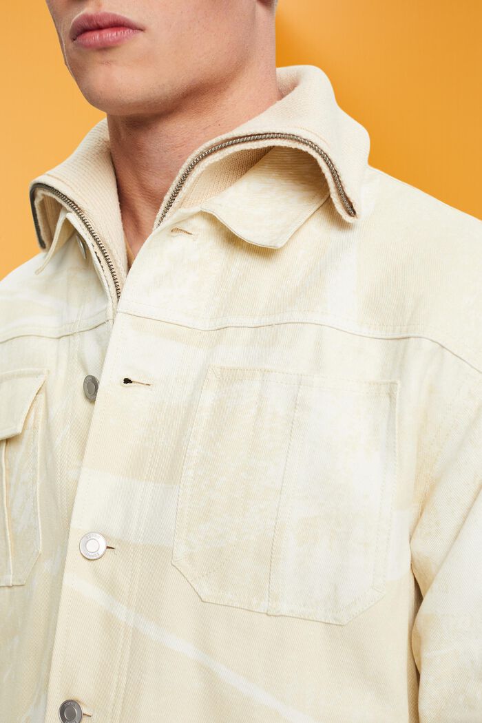 Patterned trucker jacket, BEIGE, detail image number 2