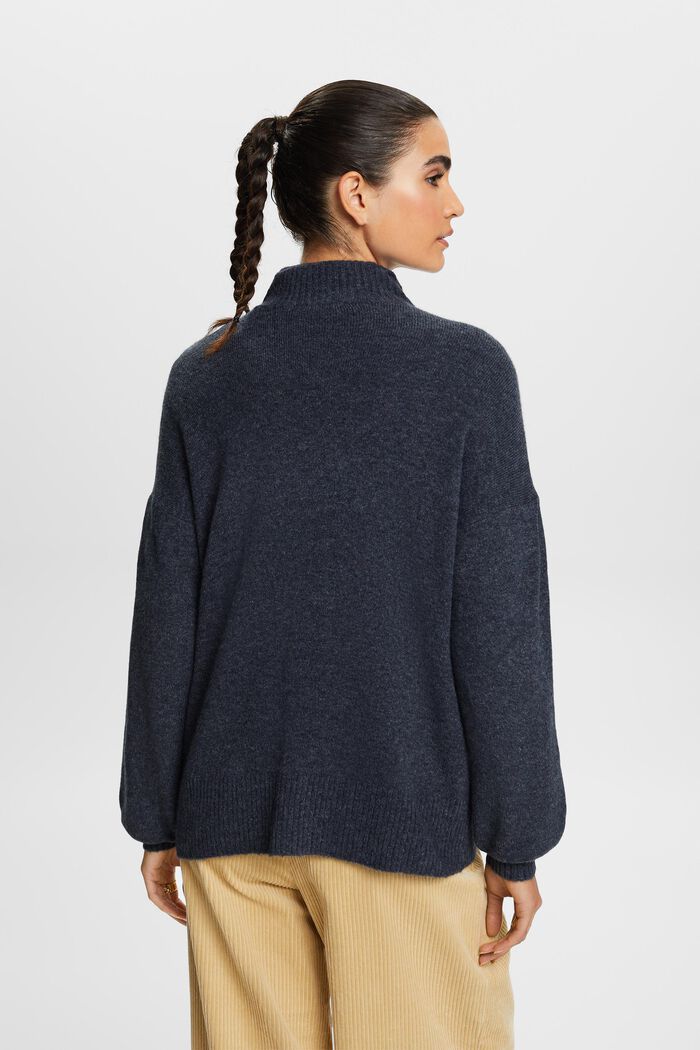 Mockneck Sweater, NAVY BLUE, detail image number 4