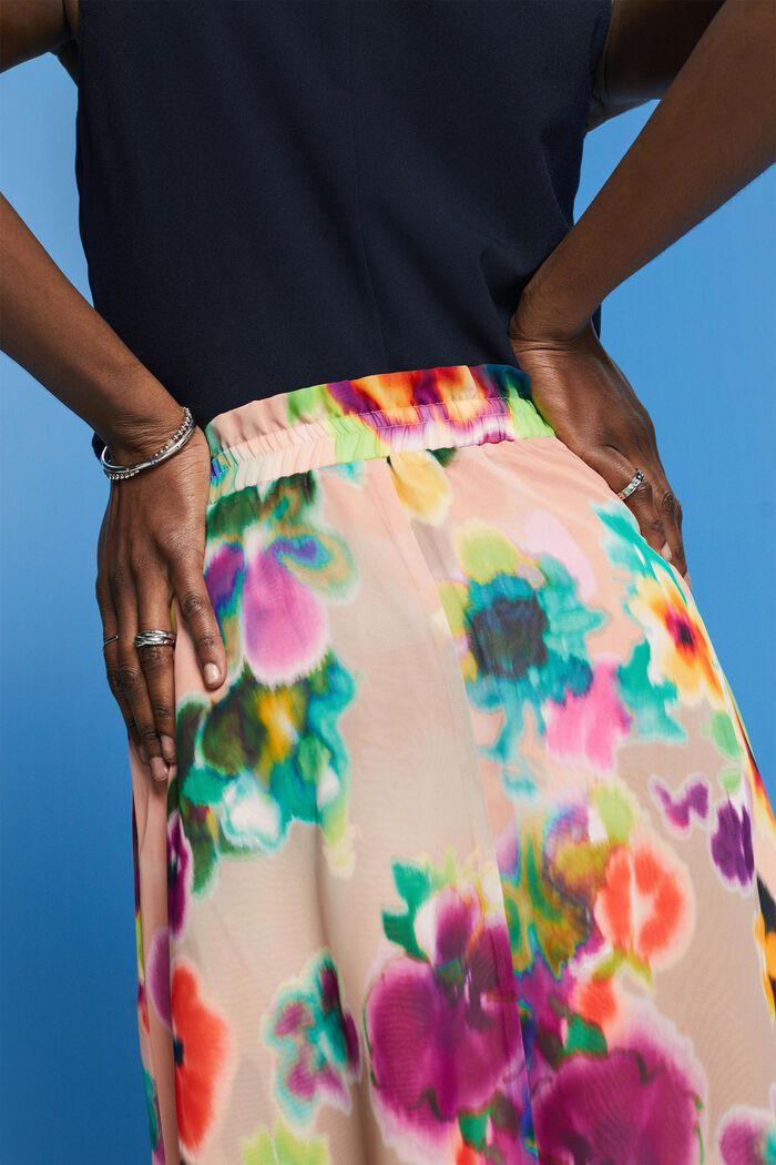 Midi skirt with a colourful print, CORAL, detail image number 4