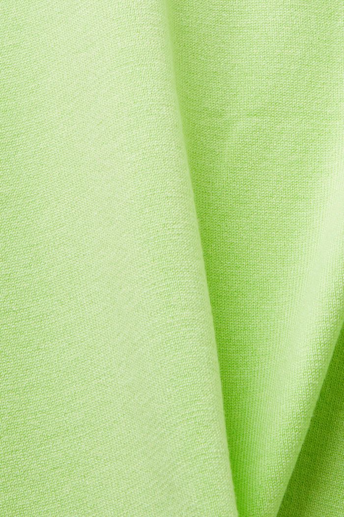 Short-sleeved knit sweater with polo collar, CITRUS GREEN, detail image number 4