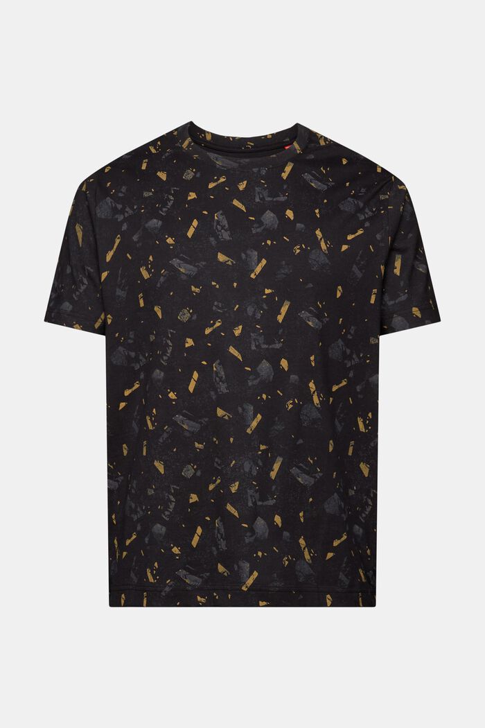 Cotton All-Over Print T-Shirt, BLACK, detail image number 6