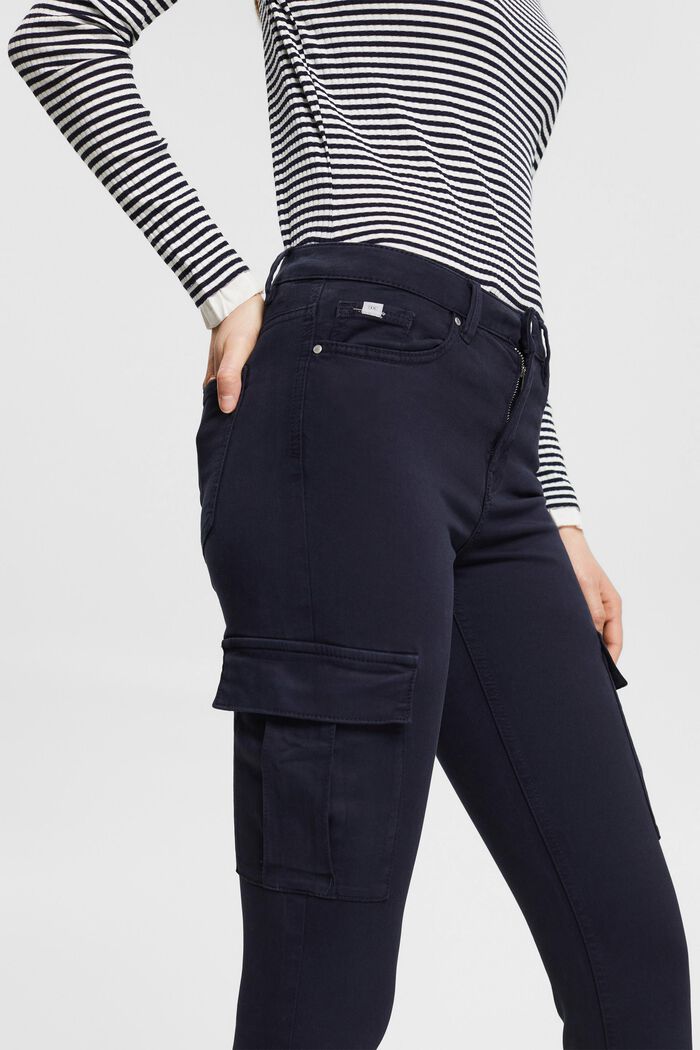 Stretch trousers in a cargo look, NAVY, detail image number 2