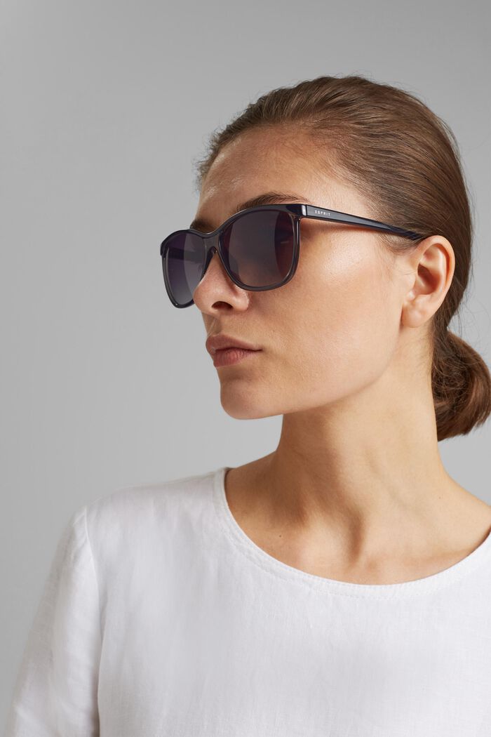 Sunglasses with semi-transparent frames, GREY, detail image number 2