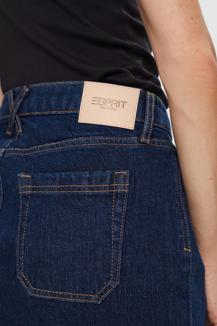 Recycled: jeans mini skirt, BLUE LIGHT WASHED, detail image number 4