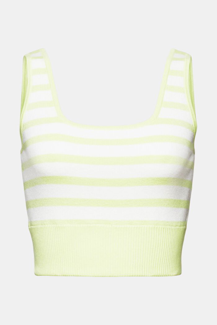 Striped Cropped Sweater Tank Top, BRIGHT YELLOW, detail image number 6