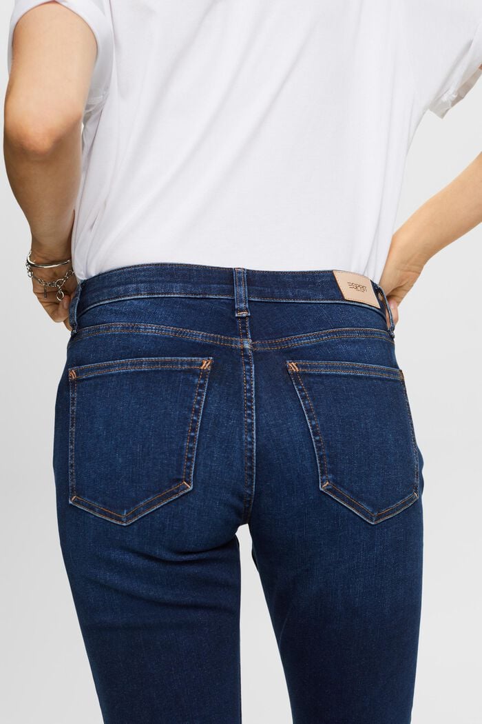Straight leg stretch jeans, cotton blend, BLUE LIGHT WASHED, detail image number 2