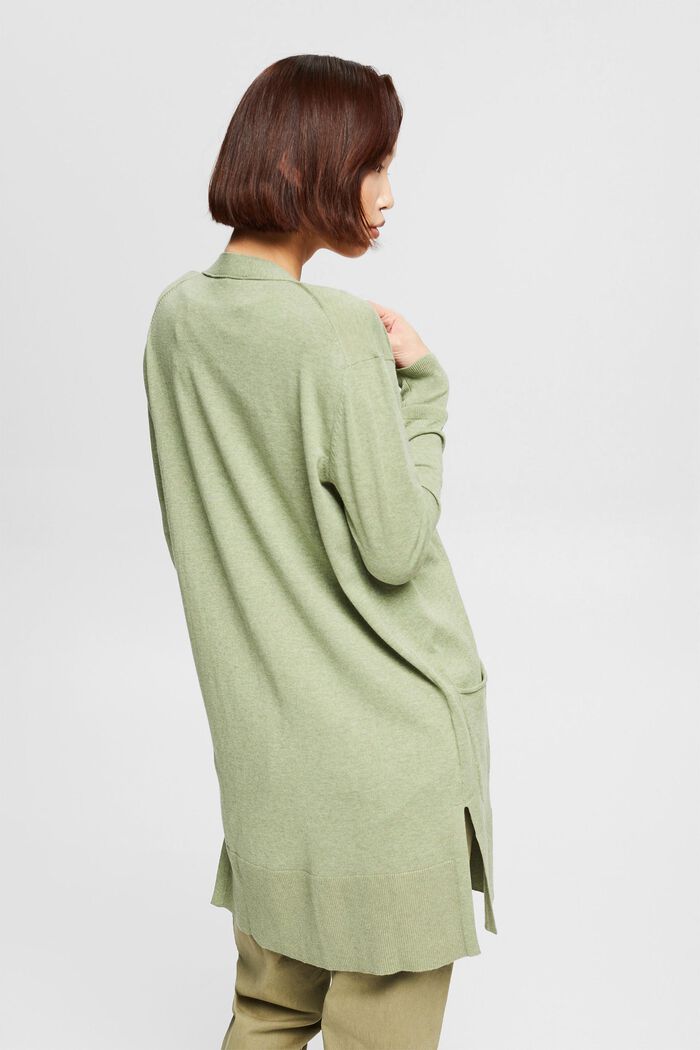 Open-fronted knitted cardigan, LIGHT KHAKI, detail image number 2