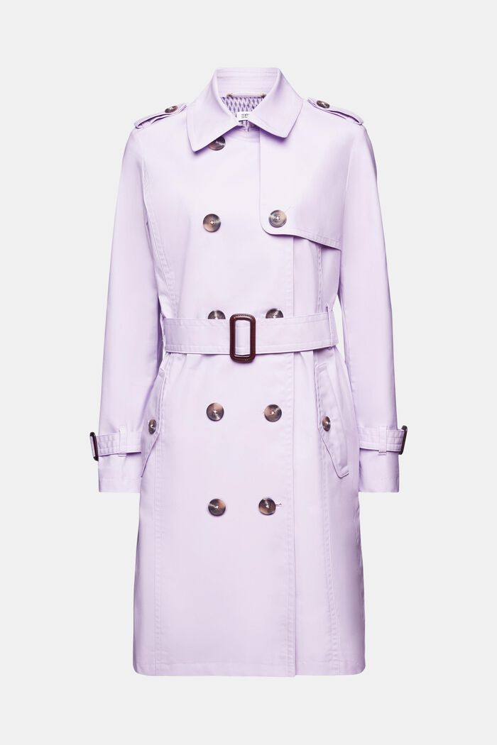 Belted Double-Breasted Trench Coat, LAVENDER, detail image number 6