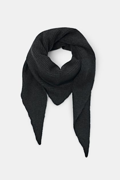 Rib-knit triangle scarf