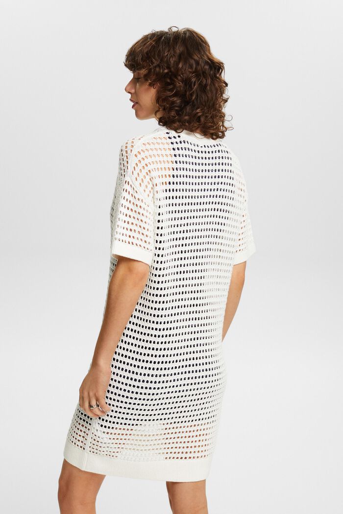 Open-Knit Mini Dress, OFF WHITE, detail image number 2