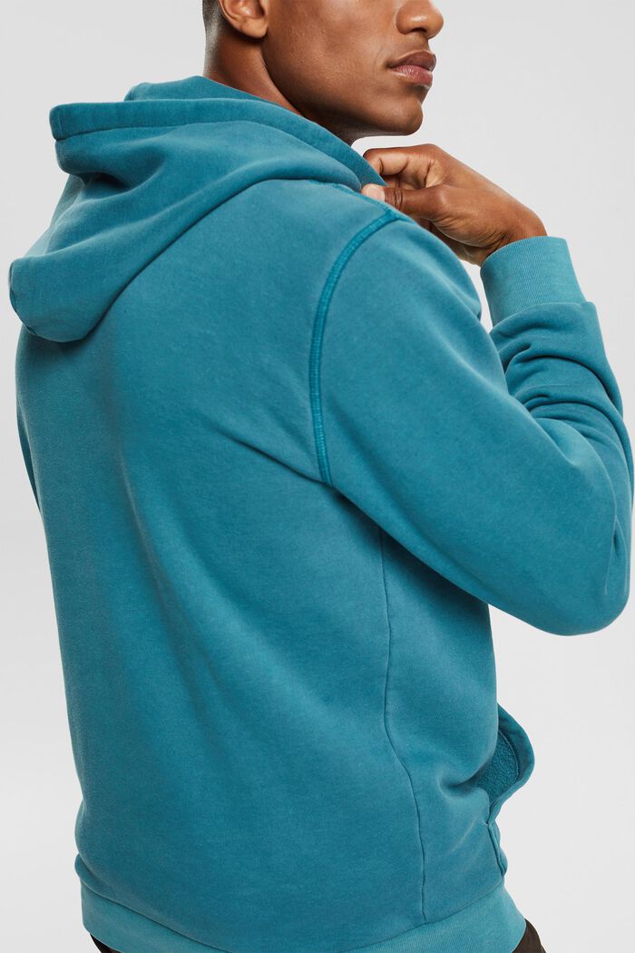 Sweatshirt hoodie, TEAL BLUE, detail image number 0