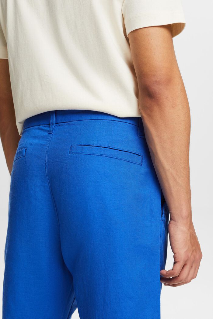 Linen-Cotton Straight Pant, BRIGHT BLUE, detail image number 3