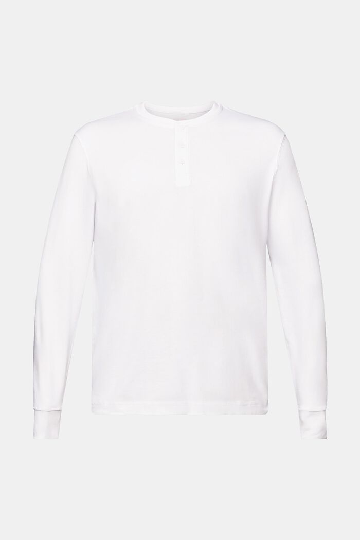 Jersey Henley Top, WHITE, detail image number 6