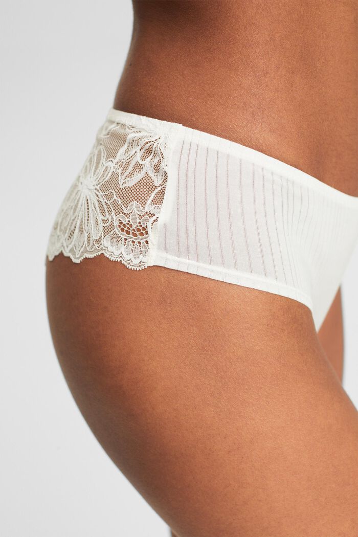 Lace Hipster Shorts, OFF WHITE, detail image number 3