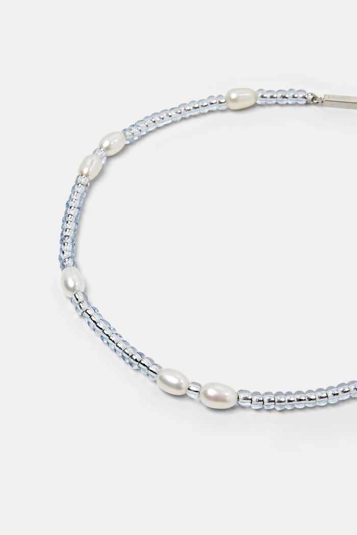 Beaded Stainless Steel Anklet, SILVER, detail image number 1