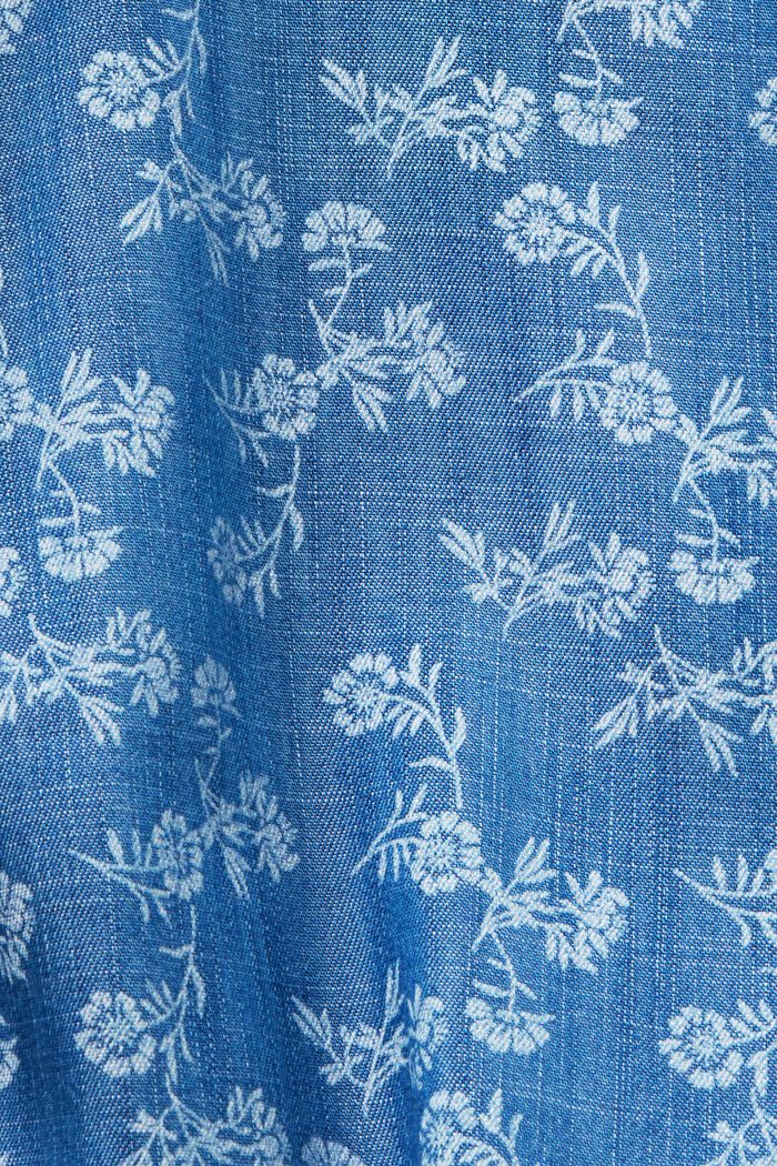 Patterned chambray blouse, TENCEL™, BLUE MEDIUM WASHED, detail image number 4