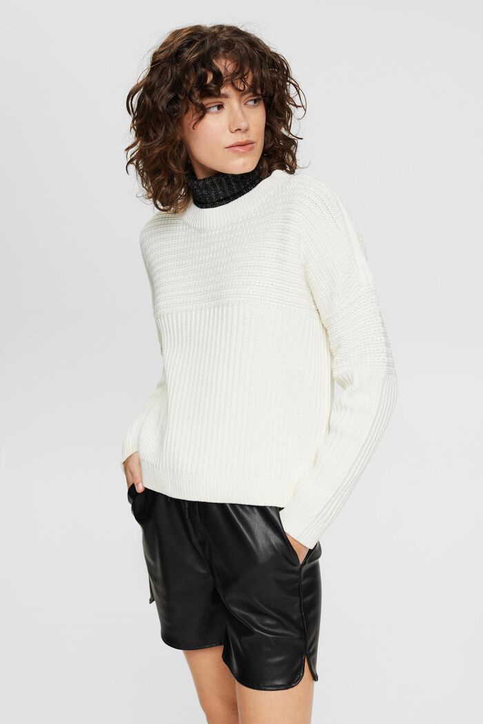 Chunky knit jumper, OFF WHITE, detail image number 0
