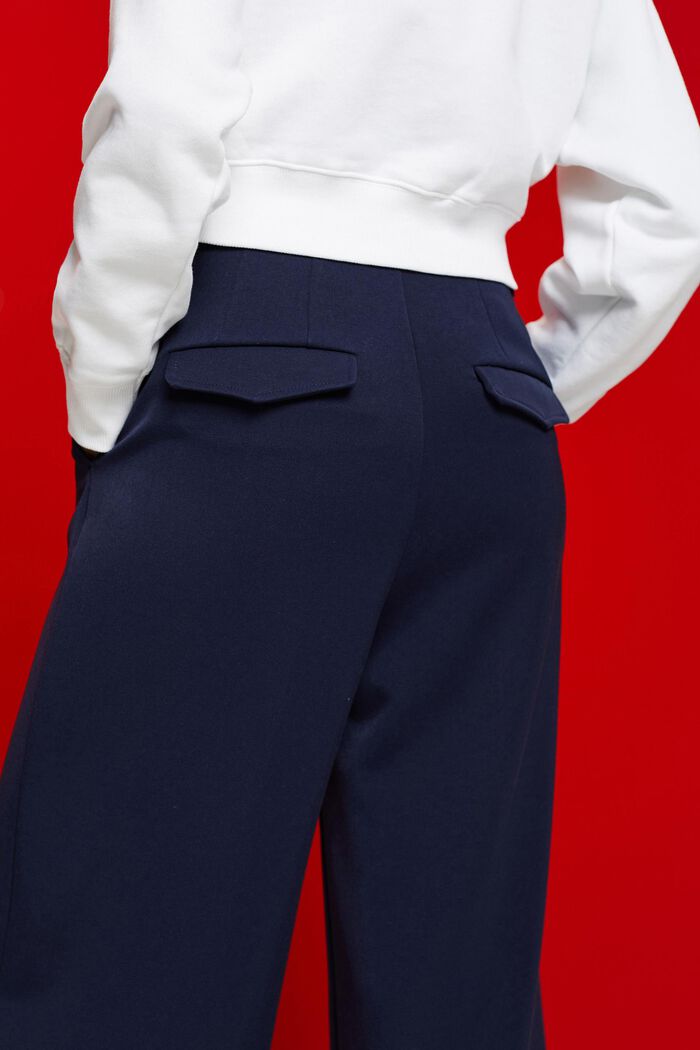 Culotte trousers with blended viscose, NAVY, detail image number 4