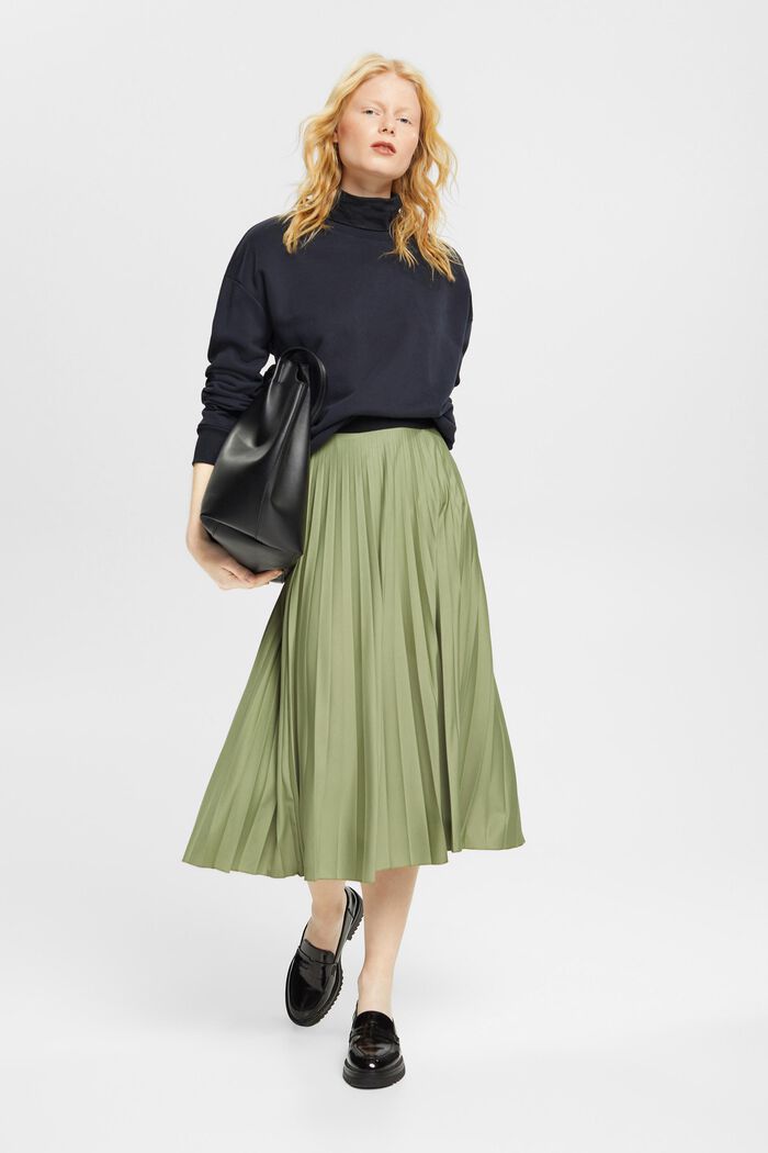 Pleated midi skirt, LIGHT KHAKI, detail image number 1