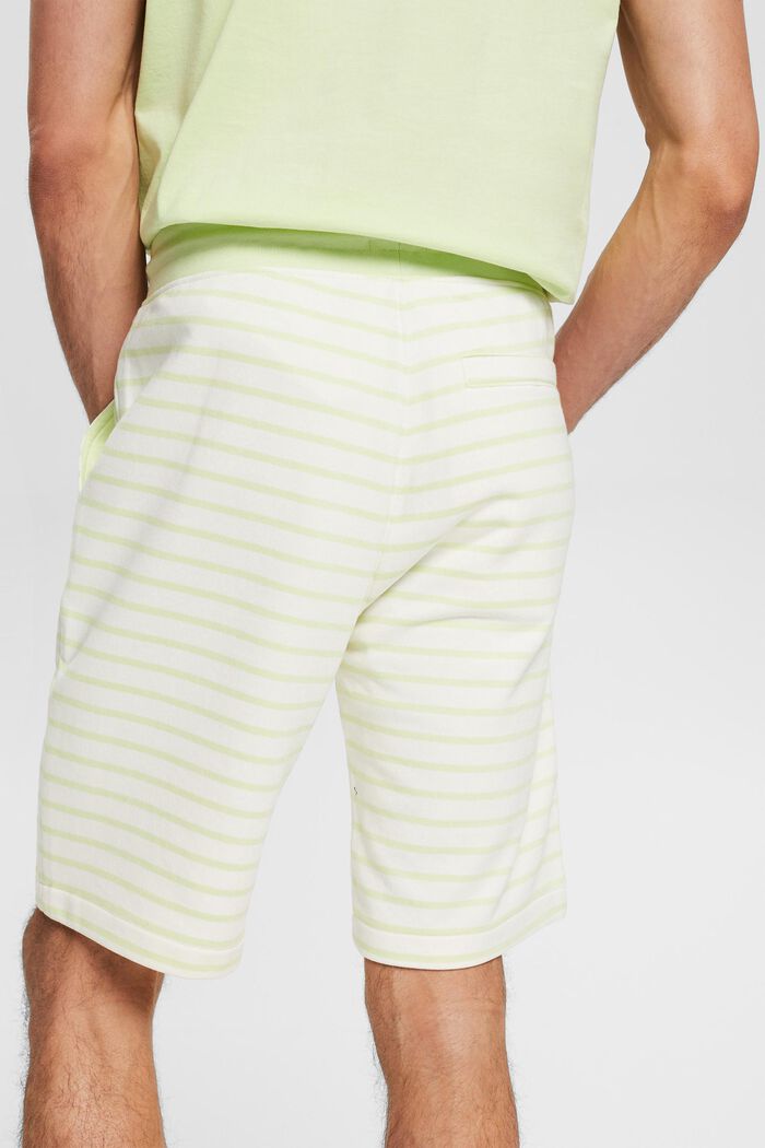Made of recycled material: sweat shorts with stripes, LIGHT GREEN, detail image number 4