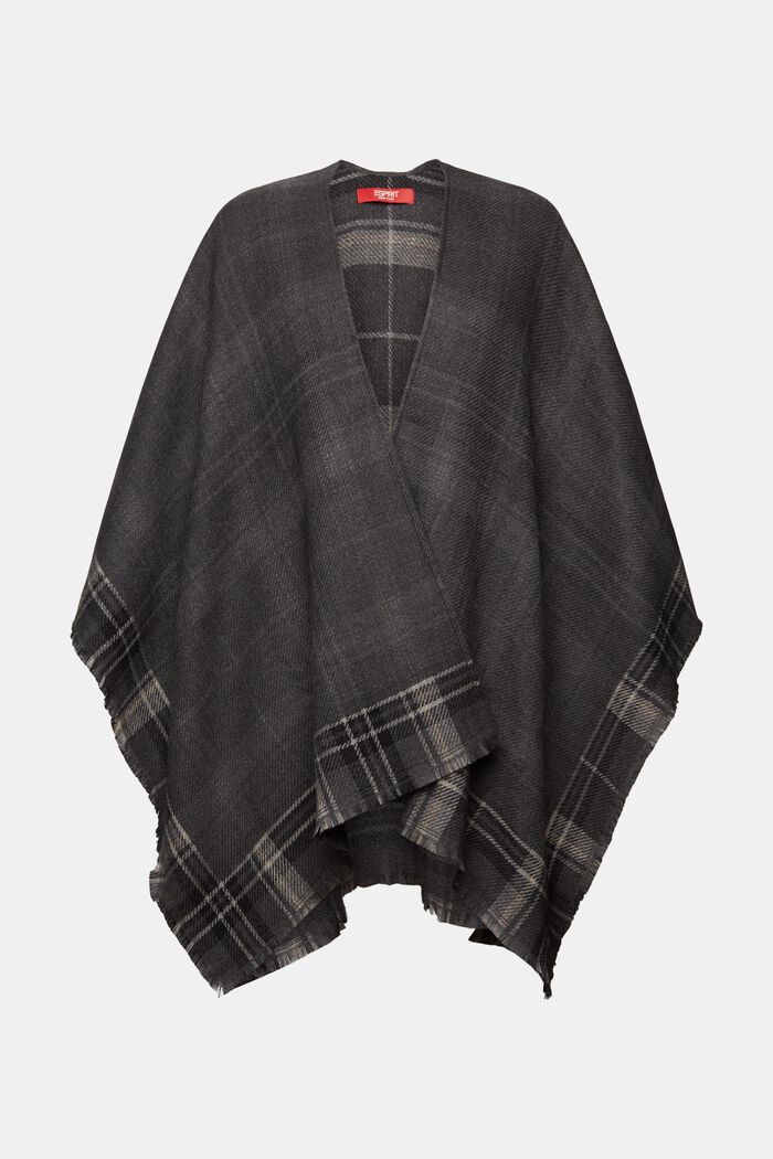 Open-Front Reversible Poncho, DARK GREY, detail image number 0