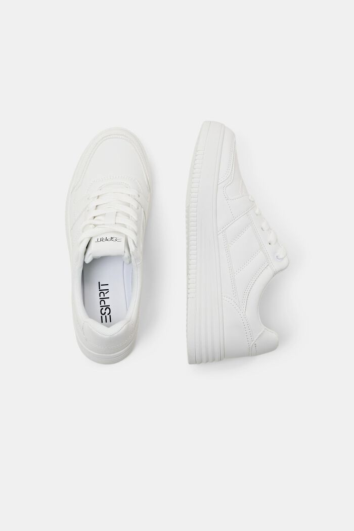 Vegan Leather Sneakers, WHITE, detail image number 5